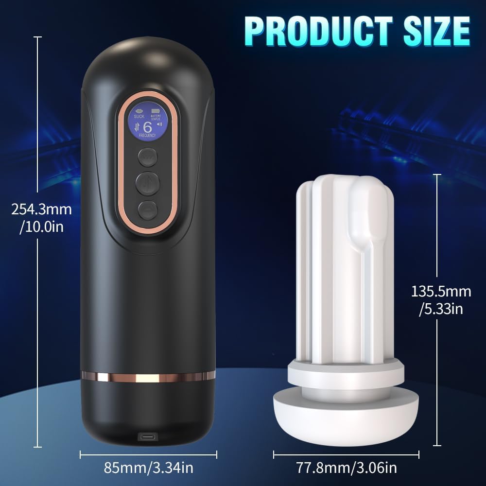 360° Wrapping Automatic Masturbator with 9 Vibrating & 7 Thrusting & 5 Sucking