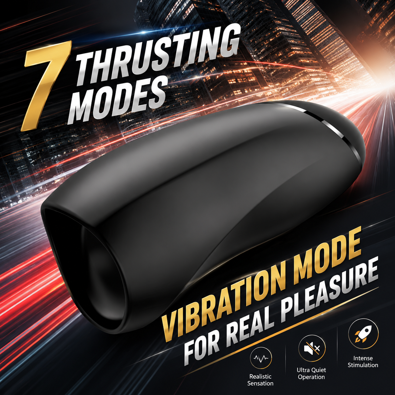 Auto Oral Penis Trainer Vibrator Masturbator with 7 Thrusting & 14 Vibration Modes