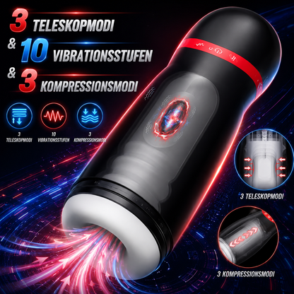 AI-powered Automatic Masturbator Stroker with 3 Telescopic & 10 Vibration & 3 Compression Modes