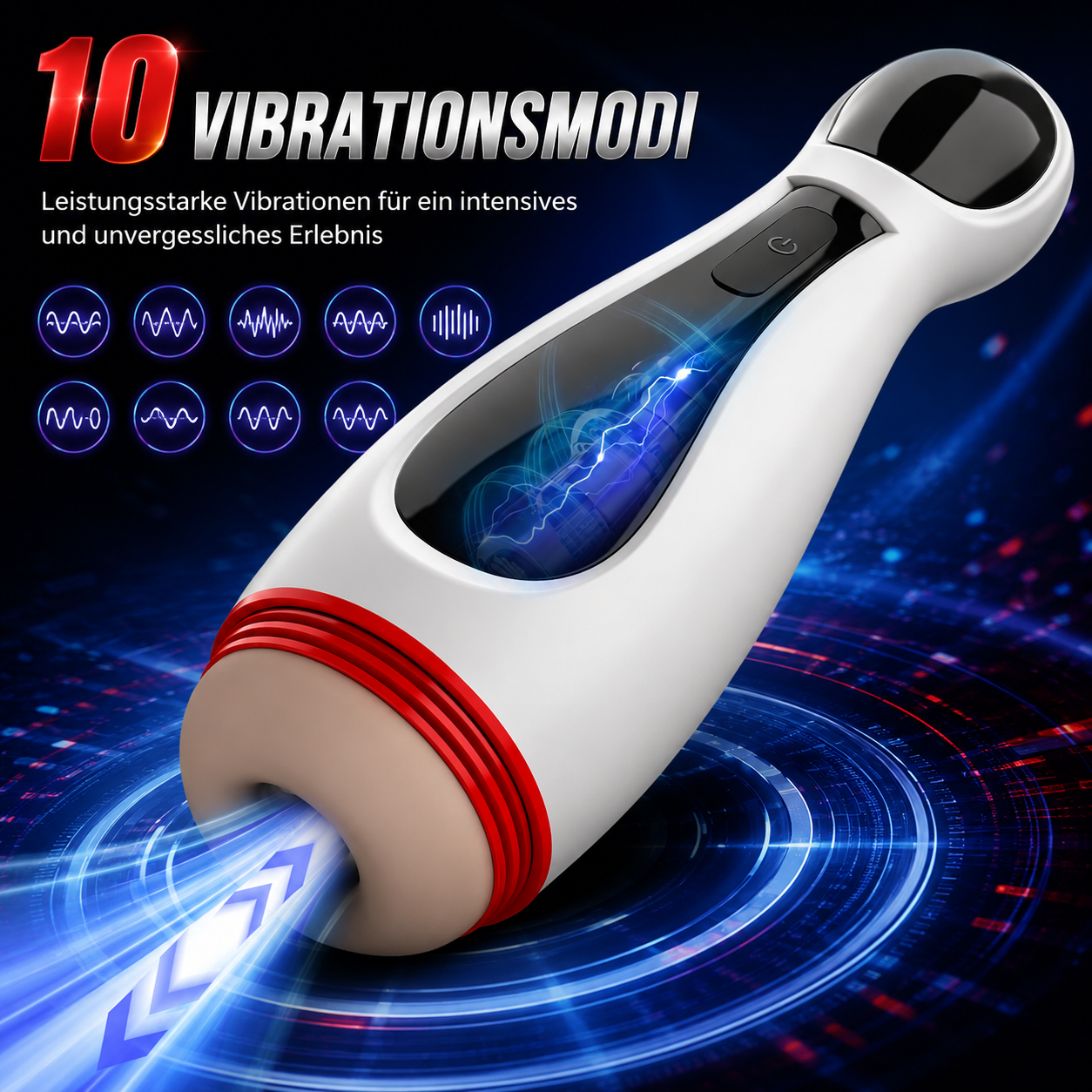 Automatic Masturbator Blowjob Penis Trainer Stroker with 10 Vibration Modes
