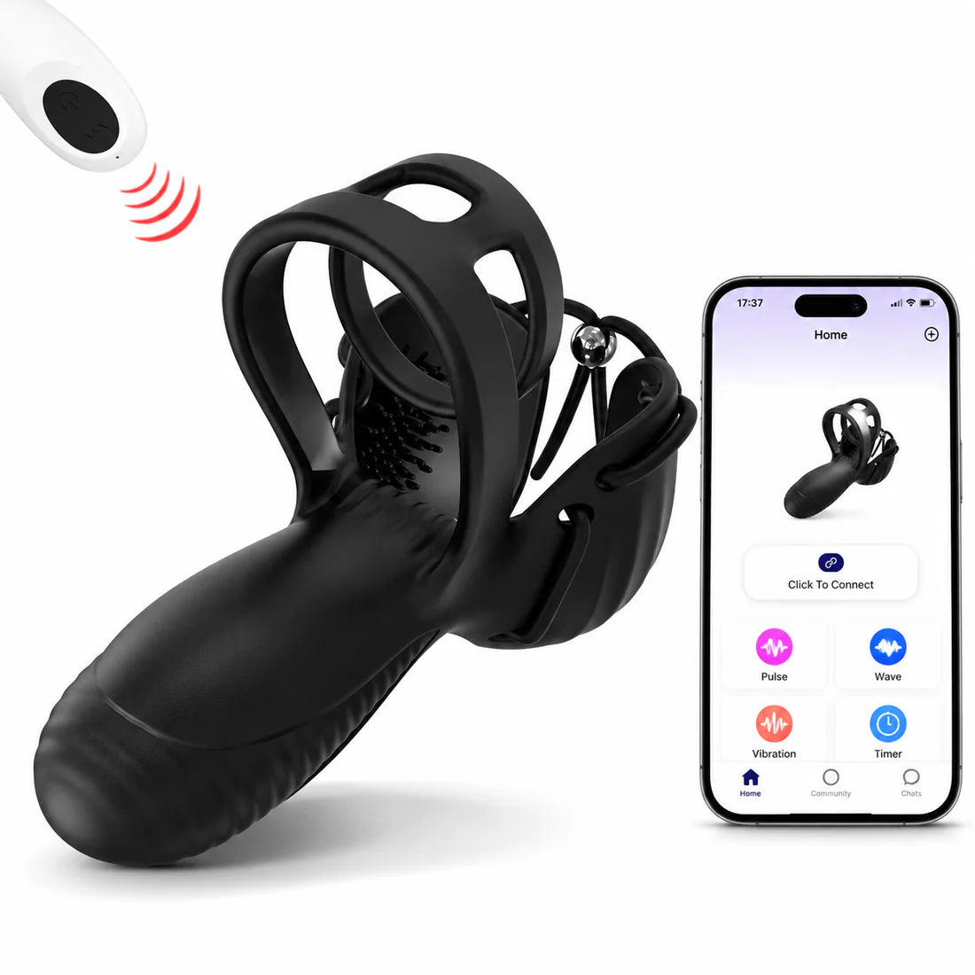 3 IN 1 Cock Ring Testicular Stimulator Penis Trainer Vibrator with 10 Vibration Modes