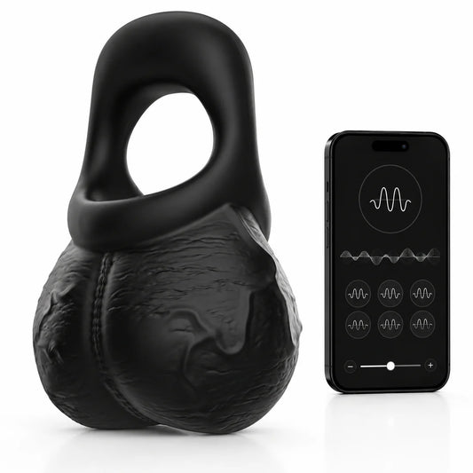 2 IN 1 Cock Ring & Balls Pouch Multifunctional Penis Trainer with 9 Vibration Modes