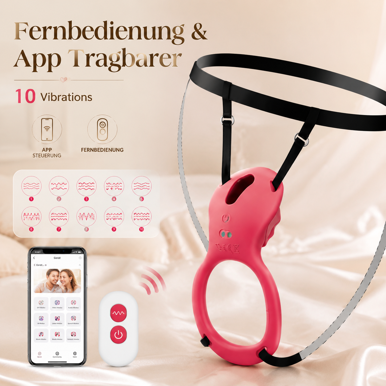 Remote Control & App Portable Rose Vibrator Clitoral Vibrator with 10 Vibration Modes