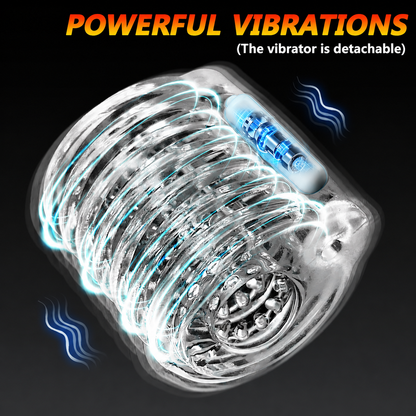 2 IN 1 Versatile Masturbator Penis Trainer Vibrator with Powerful Vibrations