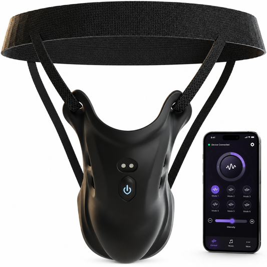 Portable Penis Trainer Vibrator Chastity Cage Masturbator Testicle Enlargement Booster