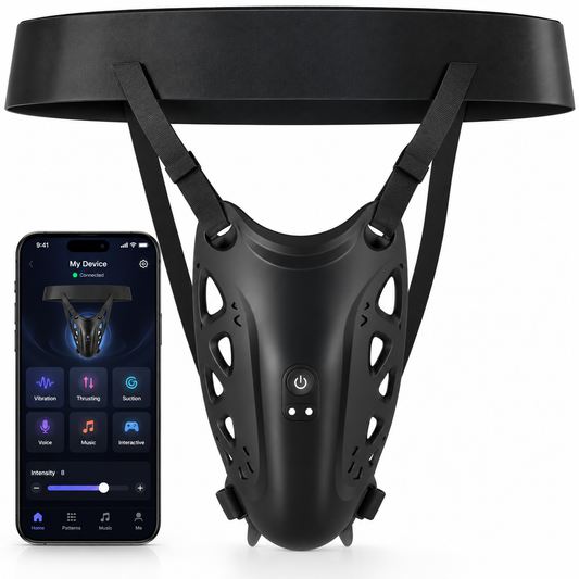 Hollow Portable Penis Training Vibrator Chastity Cage Masturbator with 10 Vibration Modes