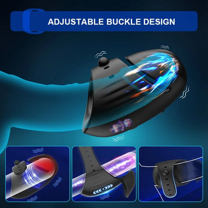 Adjustable Glans Trainer Penis Vibrator Stimulator with 9 Vibration Modes