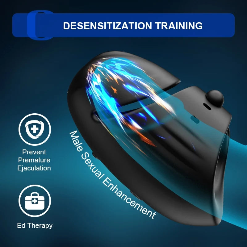 Adjustable Glans Trainer Penis Vibrator Stimulator with 9 Vibration Modes