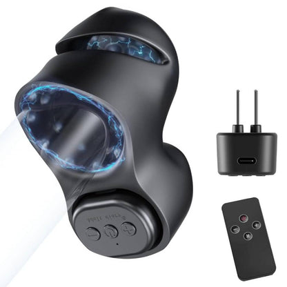 E-stim Penis Trainer Vibrator Masturbator with 12 Electric shock Modes & 20 Intensities