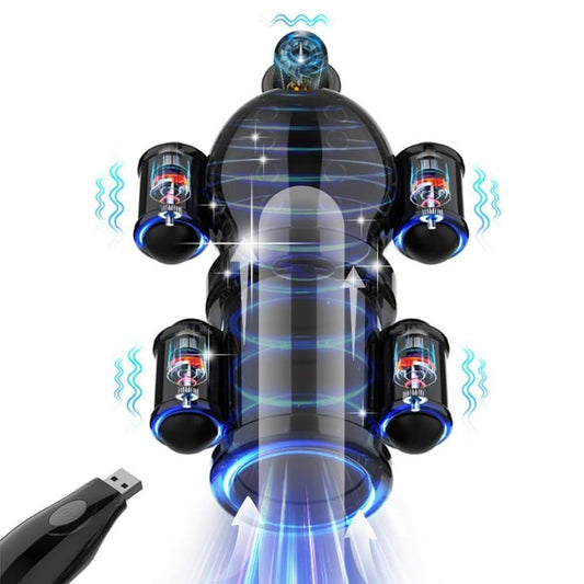 360° Wrapping Stimulator Glans Vibrator Penis trainer Masturbator with 10 Vibration Modes
