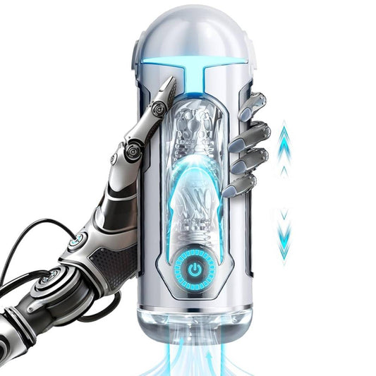 Automatic Masturbator Penis Stroker Blowjob with 10 Vibrating& Sucting & Heating Modes