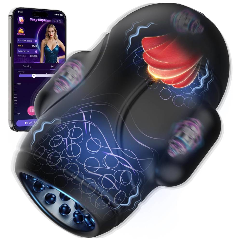 4 IN 1 Electric Masturbator Penis Trainer Vibrator with 10 Vibrating & 3 Motors