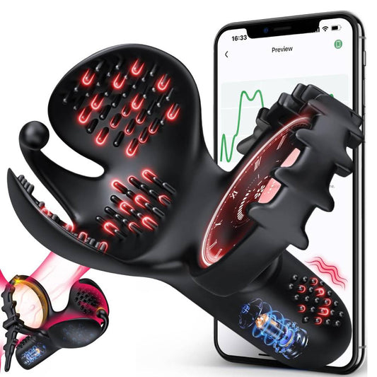 Adjustable Penetration Penis Trainer Glans Massager with 9 Vibration Modes