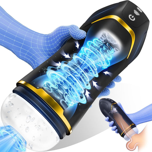 Automatic Masturbator Stroker Blowjob Sex Machine with 10 Vibration & Suction Modes