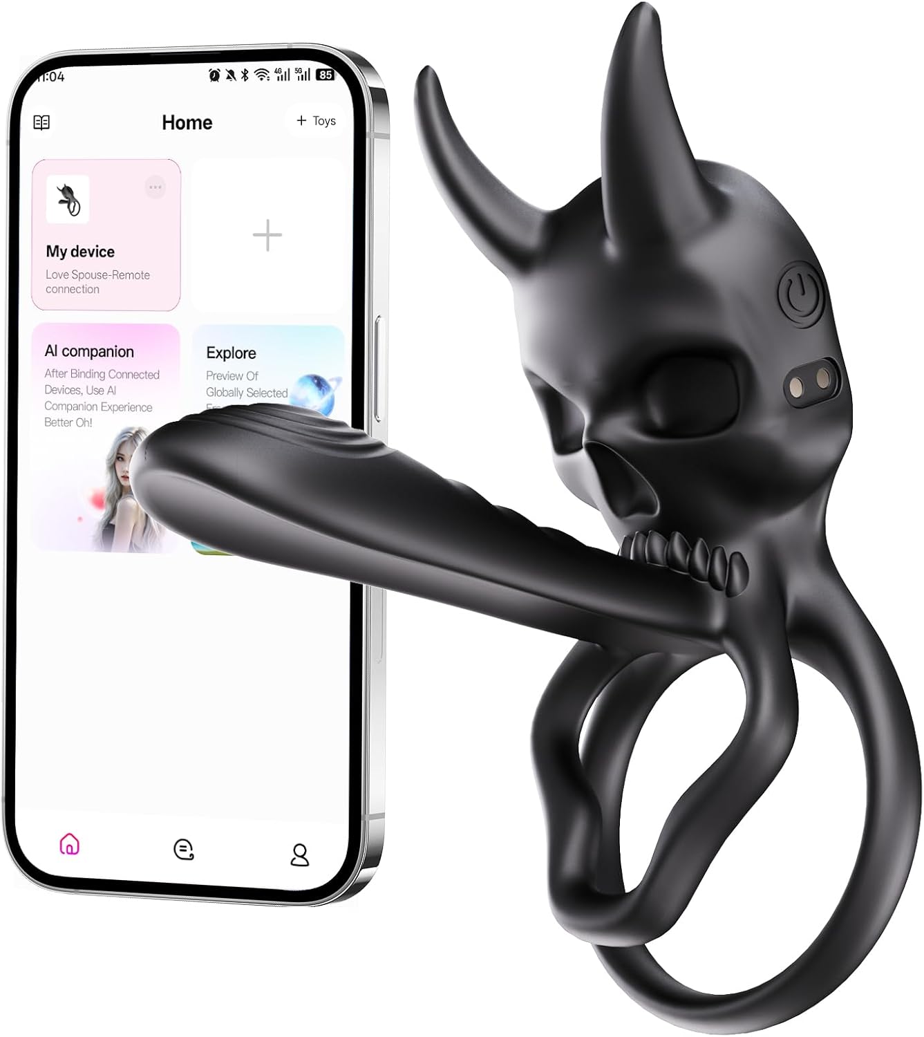 4 IN 1 Penis Ring Vibrator Testicle Trainer Clitoral & G-Spot Stimulator with 9 Vibration Modes
