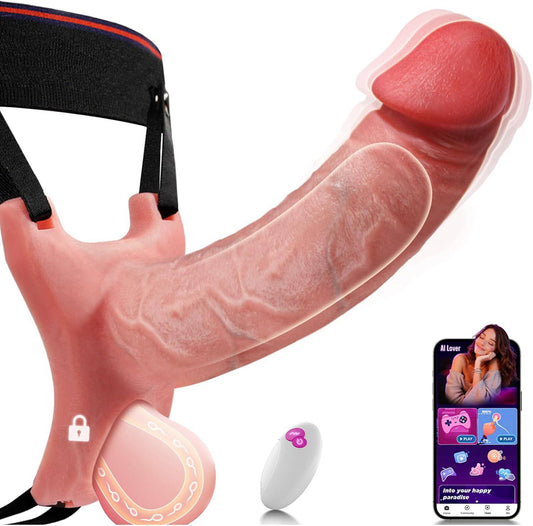 Strap-On 5 in 1 Penis Sleeve Penis Trainer Vibrator with Multiple Modes & App Integration