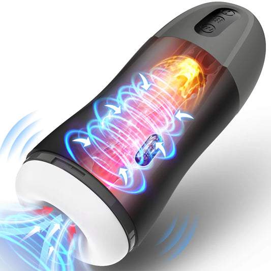 Automatic Masturbator Penis Stroker with 12 Vibrating & 4 Sucking Modes