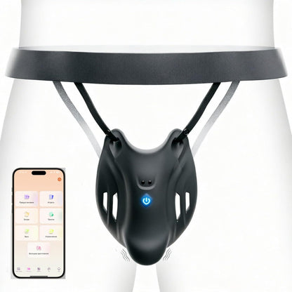 Electric Penis Trainer Vibrator Sets Chastity Cage Glans Stimulator with 9 Vibration Modes