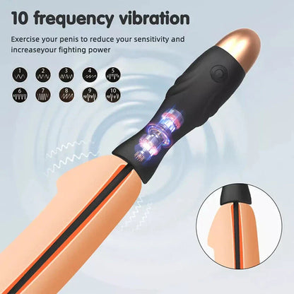 Deep Urethral Dilator Trainer Vibrator Penis Plug with 10 Vibration Modes