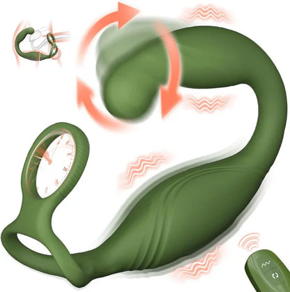 360° Rotating Anal Vibrators Prostate Massager Butt Plug with 10 Powerful Vibrating
