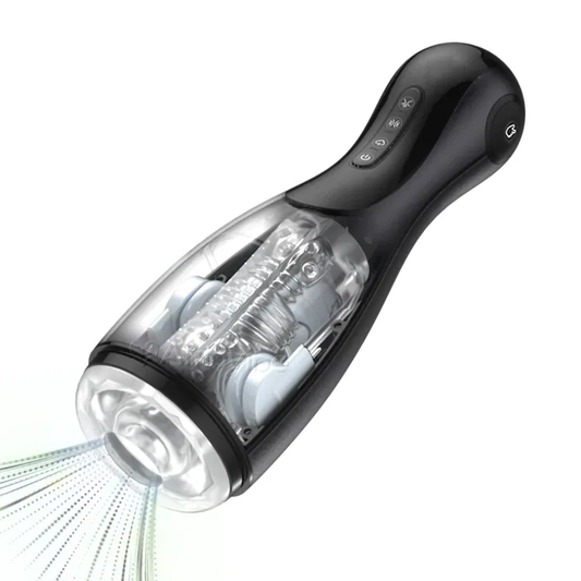Automatic Masturbator Stroker Penis Pump with 3 Squeezing & 3 Suctions & 10 Vibrations Modes