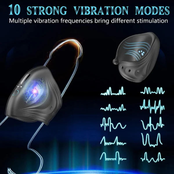 Adjustable Penis Trainer Vibrator Glans massager with 10 Intense Vibration Modes