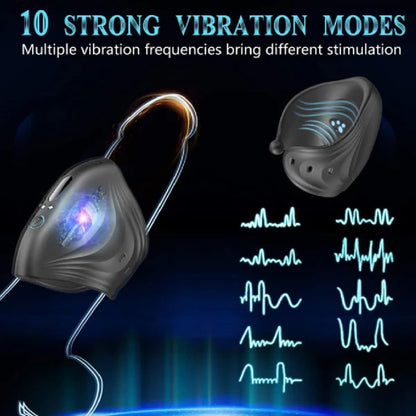 Adjustable Penis Trainer Vibrator Glans massager with 10 Intense Vibration Modes