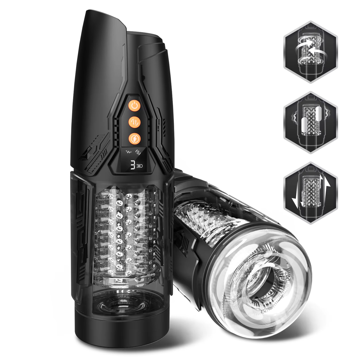 Realistic Masturbator Penis Stroker Blowjob with 7 Thrusting & Rotating & Vibrating Modes