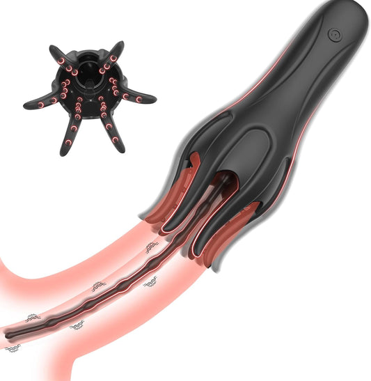 360° Wrapped Penis Trainer Vibrator Urethral Plug Dilators with 10 Vibration Modes
