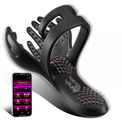 3 IN 1 Cock Ring Vibrator Testicle Stimulator Massager with 10 Vibration Modes