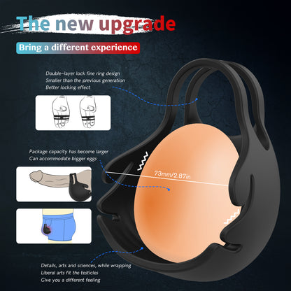 Scrotum Pouch Cock Ring Ball Stretcher Penis Trainer Enhancer Vibrator Delay Ejaculator