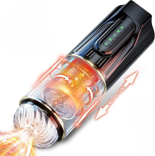 Automatic Masturbator Stroker Blowjob Machine with 4 Sucking & 10 Thrusting & Rotating