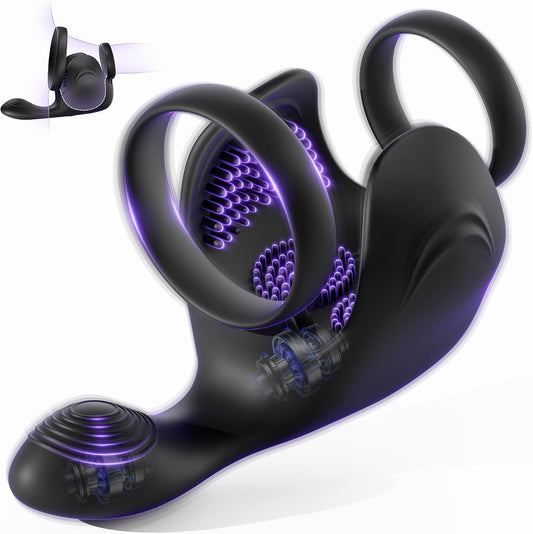 Testicle Cock Ring Penis Vibrator Stimulator Masturbator with10 Vibration Modes