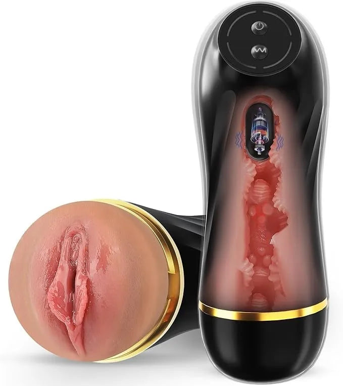 Realistic Masturbator Pocket Pussy Stroker Blowjob with 10 Vibration Modes