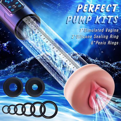 2 in 1 Electric Penis Pumps Enlargers with 4 Training Pressure & 3 Suction Modes