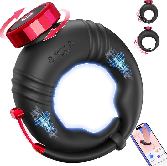 Adjustable Open-Ended Penis Ring Vibrator with 10 Vibration Modes