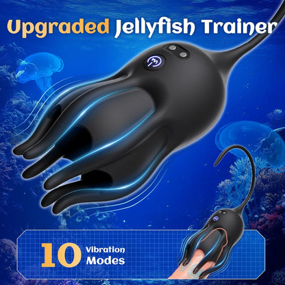 Electric Penis Trainer Vibrator Glans Stimulator with Urethral Sound & 10 Vibration Modes