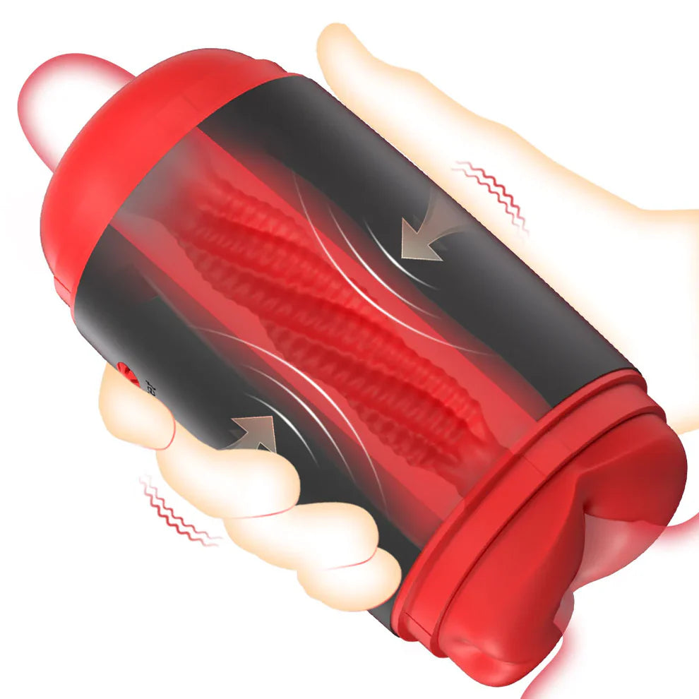 Electric Blowjob Pocket Pussy Masturbator with 9 Vibrations & Pressure Modes