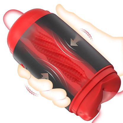Electric Blowjob Pocket Pussy Masturbator with 9 Vibrations & Pressure Modes