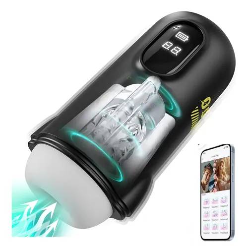 Automatic Masturbator Penis Trainer Blowjob Machine with 9 Vibration & Suction Modes