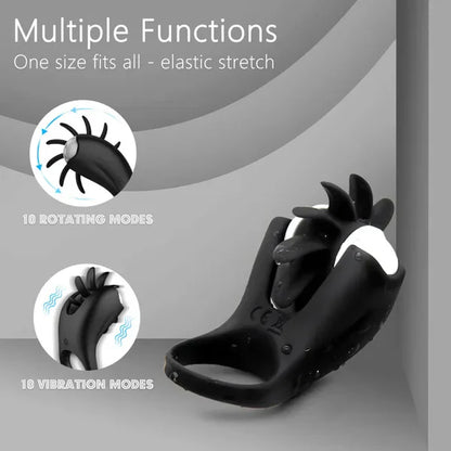 Penis Ring Vibrator Glans Trainer Massager with 10 Vibration Modes