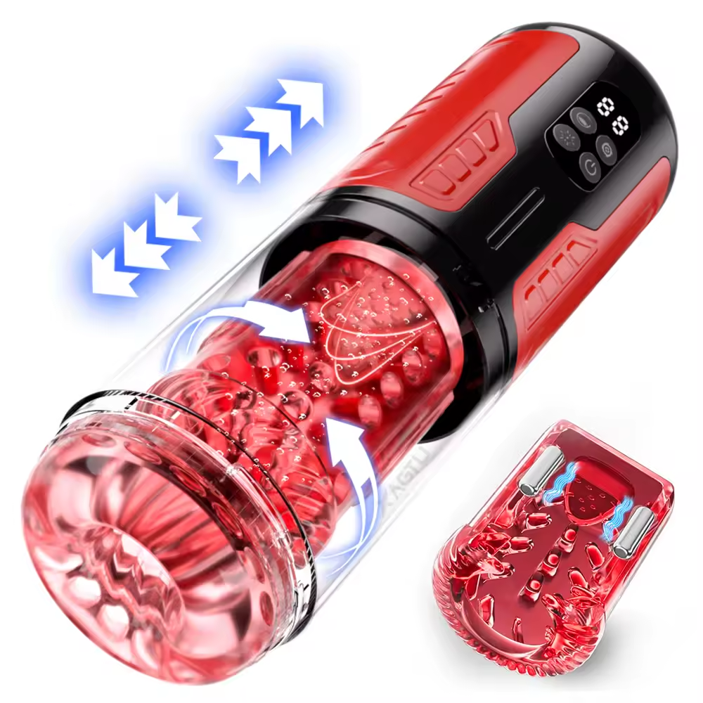 Automatic Masturbator Penis Pump Stroker Blowjob with 7 Thrusting & Rotation Modes