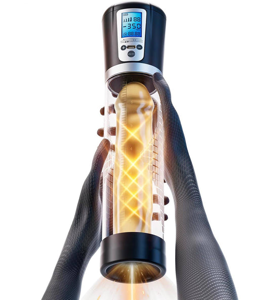 LED Digital Screen Electric Penis Pump Vacuum Extender with 4 Pressure Levels