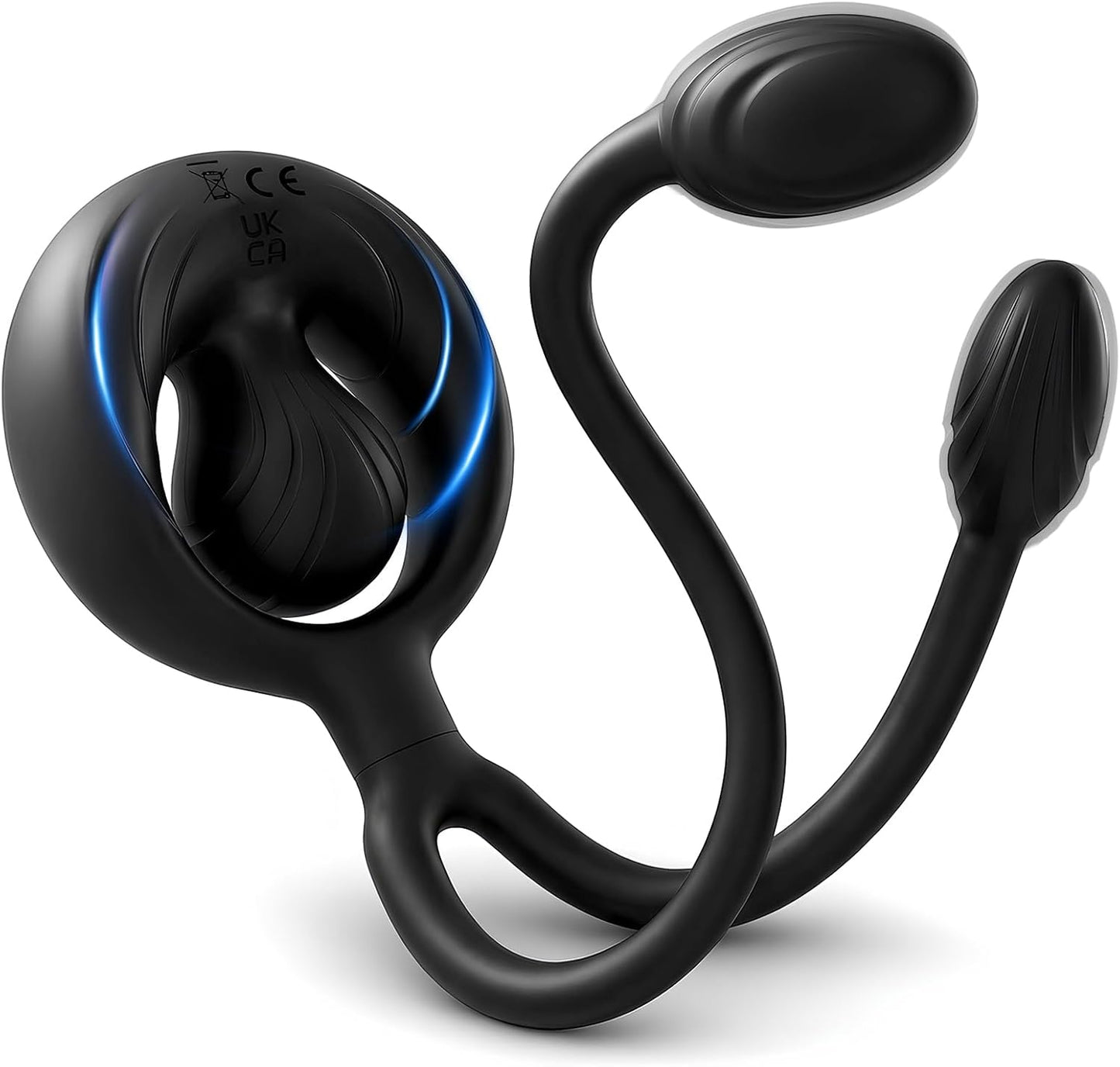Vibrating Cock Ring Taint Stimulator Anal Butt Plug Prostate Massager with with 10 Modes