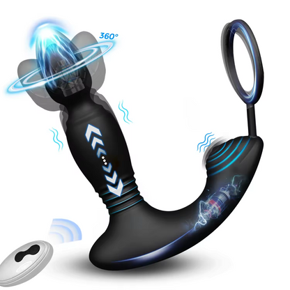 Anal Plug Vibrator Prostate Massager with 9 Thrust Modes & 3 Powerful Motors