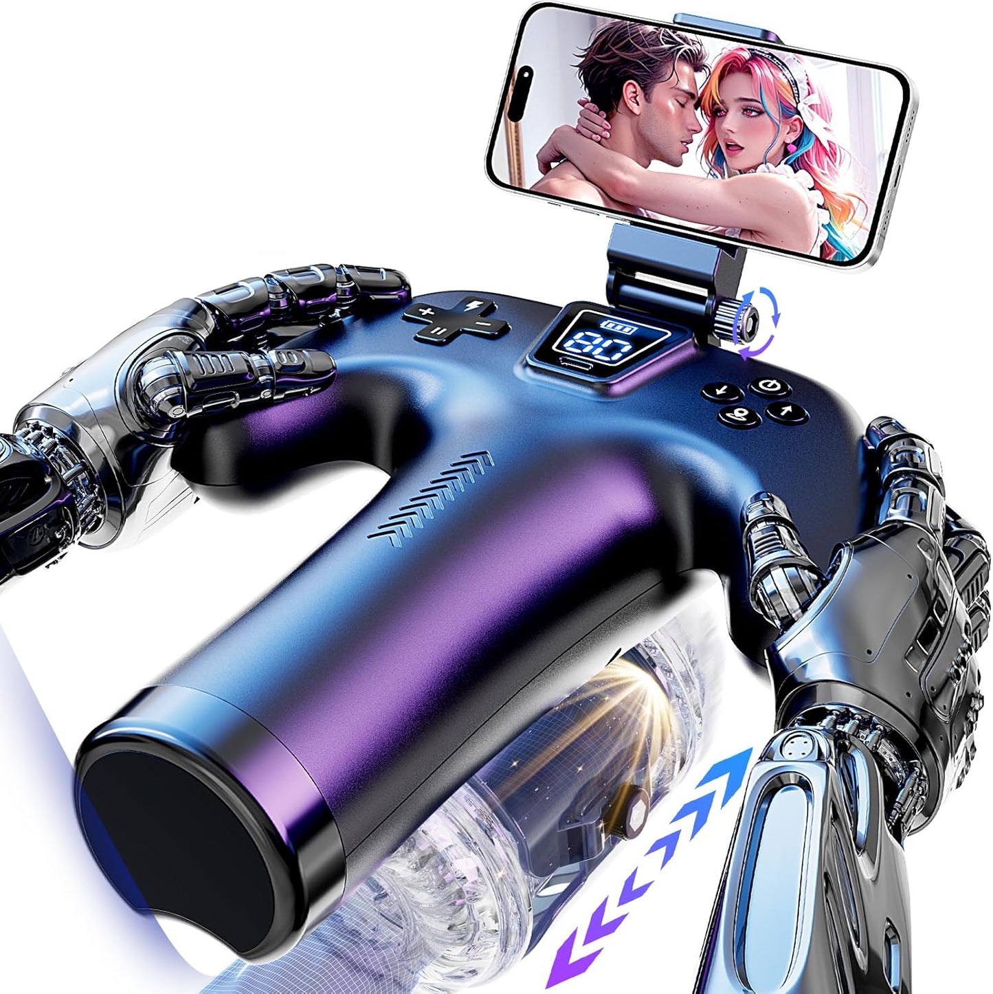 Automatic Masturbator Stroker Blowjob Sex Machine  with 5 Speed & 10cm Thrusting Modes