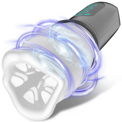 Electric Penis Stroker Blowjob Masturbator with 3 Vibration & 4 Rotation Modes
