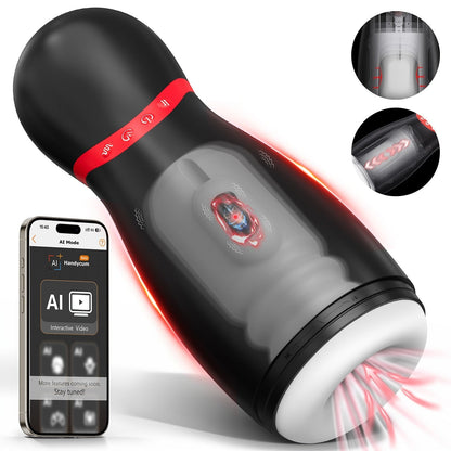 AI-powered Automatic Masturbator Stroker with 3 Telescopic & 10 Vibration & 3 Compression Modes