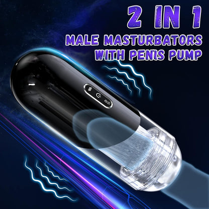 3 IN 1 Automatic Male Masturbator Stroker with 10 Vibrating & 5 Sucking Modes