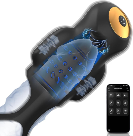 4 IN 1 Electric Penis Trainer Vibrator Glans Stimulator Masturbator with 9 Vibration Modes